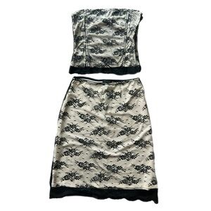Y2K Vintage The Limited Lace Overlay Corset Style Top & Skirt Set - NWT